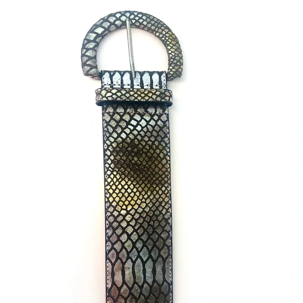 Leatherock 3” Metallic Embossed Leather Belt